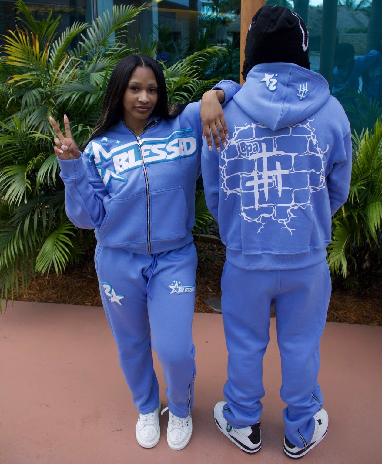 King of Kings Light Blue Zip UPs Hoodie