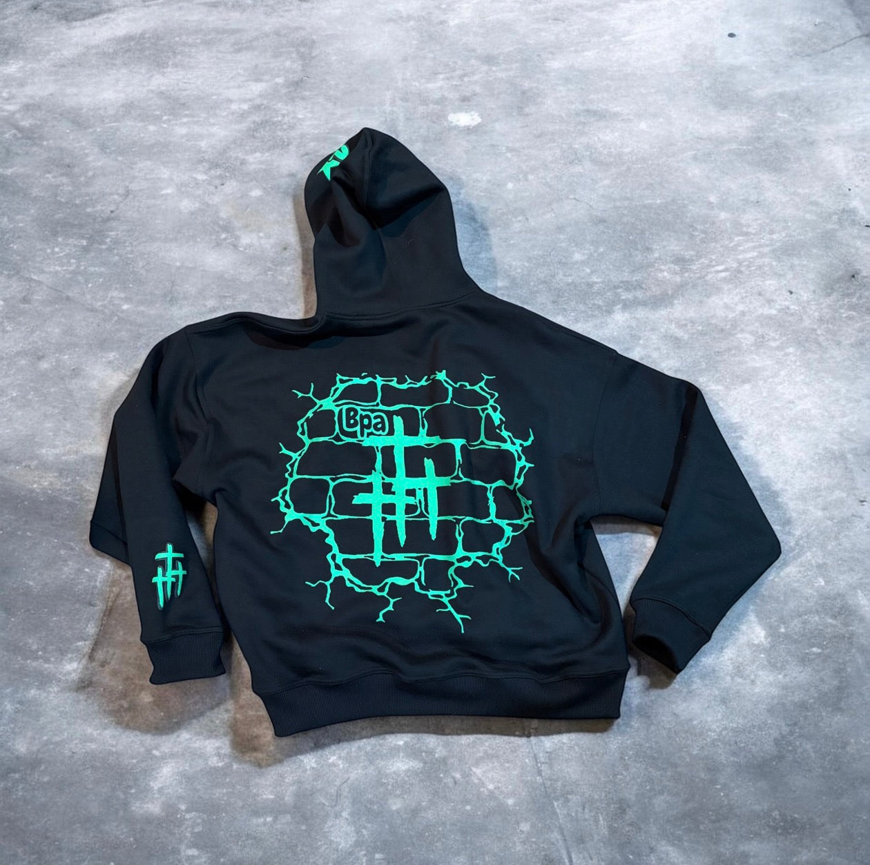 Black And Green King Of Kings Zip Ups Hoodie