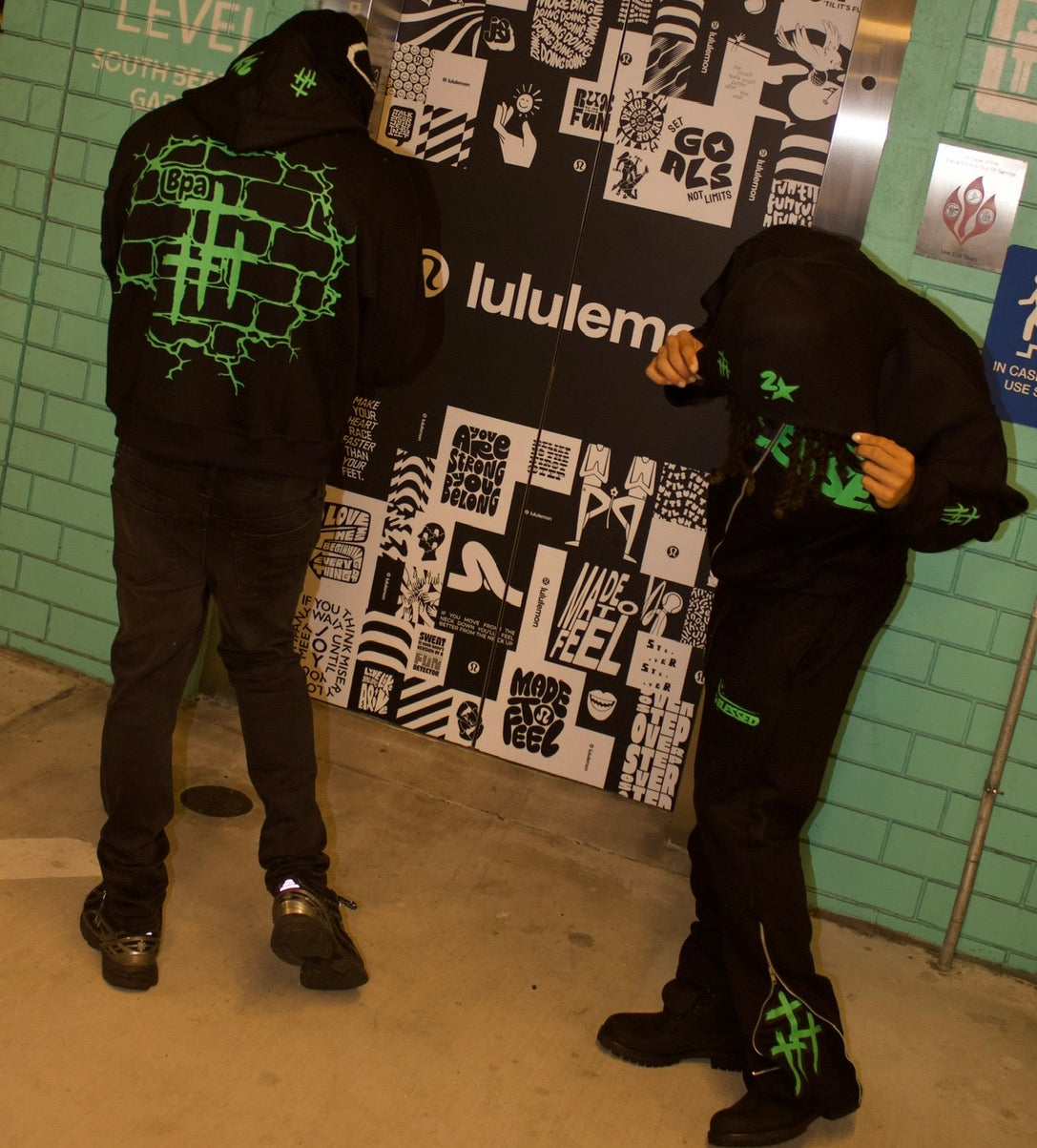 Black And Green King Of Kings Zip Ups Hoodie